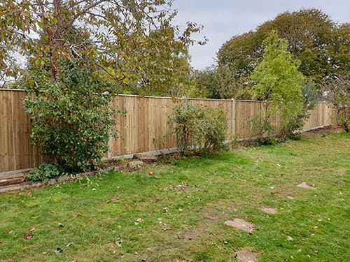 close board fencing in large family home